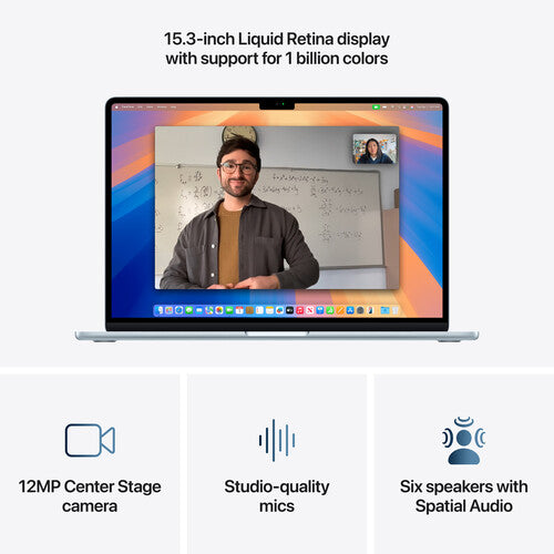 Open Box - Apple MacBook Air w/ Touch ID (2025) 15 inch Laptop - Sky Blue ( M4 / 16 GB RAM / 256 GB SSD / MacOS)