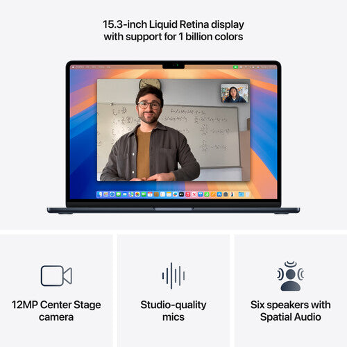 Refurbished (Excellent) - Apple MacBook Air w/ Touch ID (2025) 15.3" Laptop - Midnight (Apple M4 / 16GB RAM / 256GB SSD / MacOS)