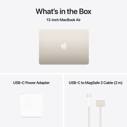 Refurbished (Excellent) - Apple MacBook Air w/ Touch ID (2025) 13.6" Laptop - Starlight (Apple M4 / 16 GB RAM / 256 GB SSD / MacOS)