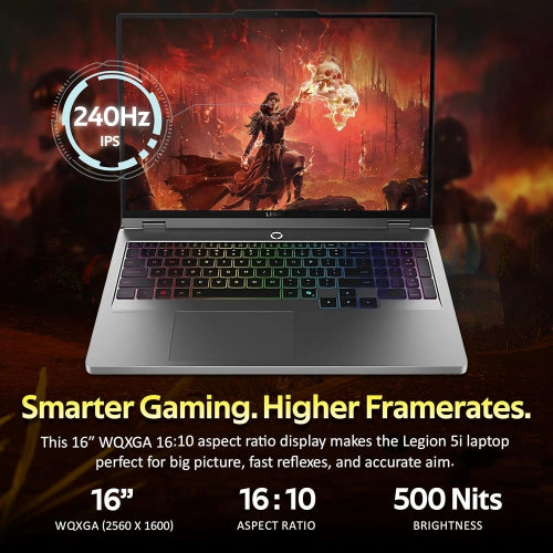 Open Box - Lenovo Legion 5 16" Gaming Laptop - Grey (Intel Intel Core Ultra 9 275HX / 32 GB RAM / 1 TB SSD / RTX 5060 / Windows 11 Home)