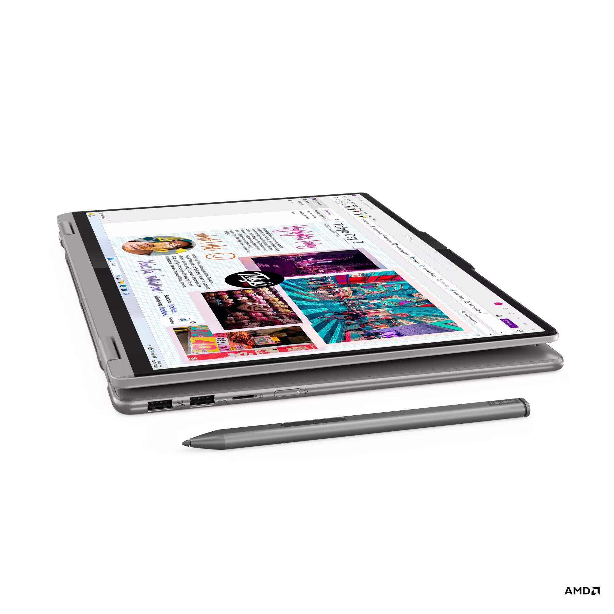 Refurbished (Excellent) - Lenovo Yoga 7 2 in 1 83DM0003US 16" Touchscreen Laptop - Grey (AMD Ryzen™ 7 8840HS / 16 GB RAM / 1 TB SSD / Windows 11 Home)