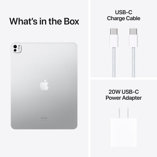 Open Box - Apple iPad Pro 13" (Wi-Fi + 5G LTE, Nano-Texture Glass) Tablet - Silver (Apple M4 / 16 GB RAM / 2 TB eMMC / MacOS)