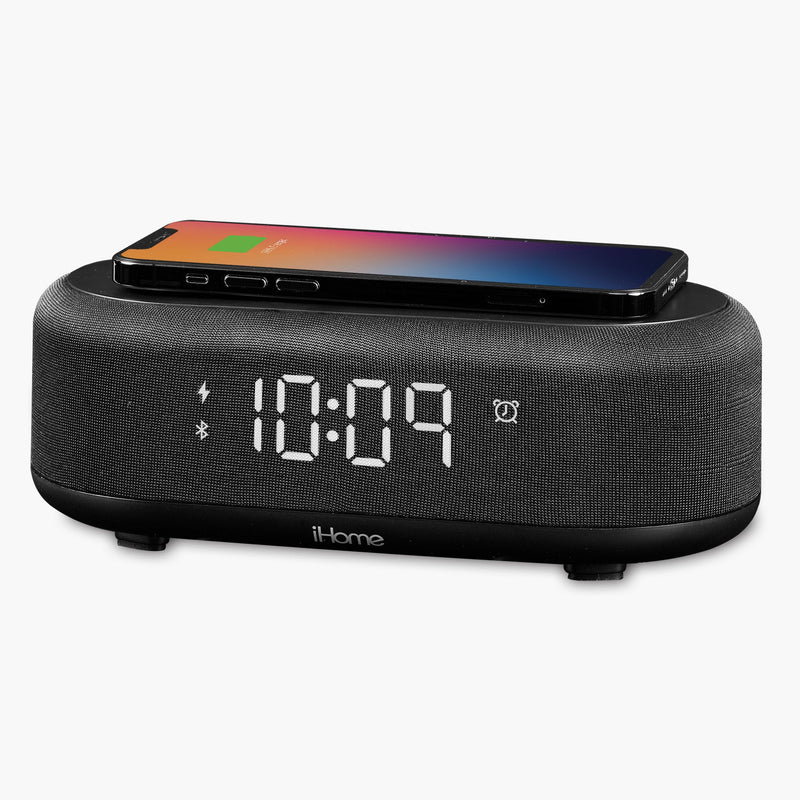 Open Box : IHOME POWERBOOST -  Fast Wireless + USB Charging Alarm Clock Bluetooth Speaker