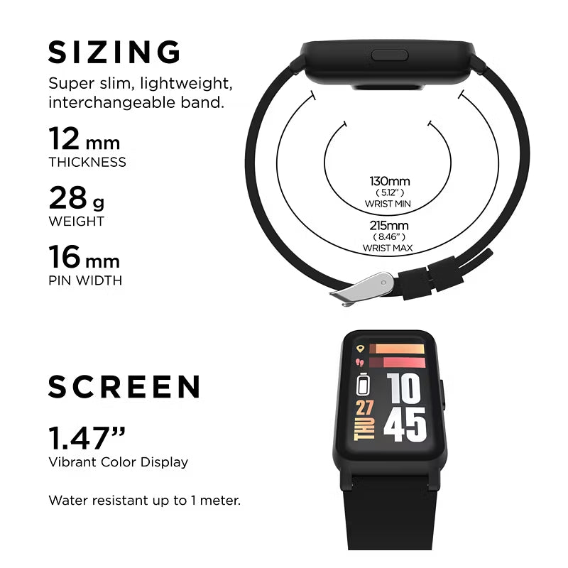 Open Box - iTouch TC4S01-G02 Active 4 Unisex Black Smartwatch Fitness Tracker