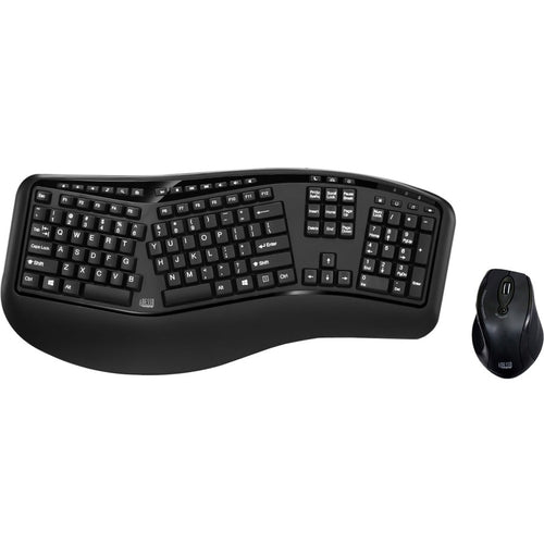 Open Box - Adesso WKB-1500GB Tru-Form Media 1500 - Wireless Ergonomic Keyboard and Laser Mouse
