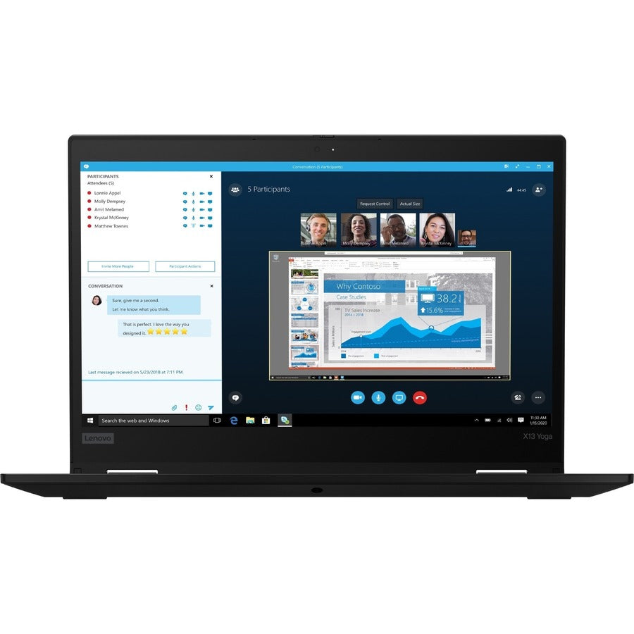Refurbished (Good) - Lenovo ThinkPad X13 Yoga Gen 1 13.3" Touchscreen 2 in 1 Laptop - Black (Intel i5-10310U / 16 GB RAM / 256 GB SSD / Windows 11 Pro)