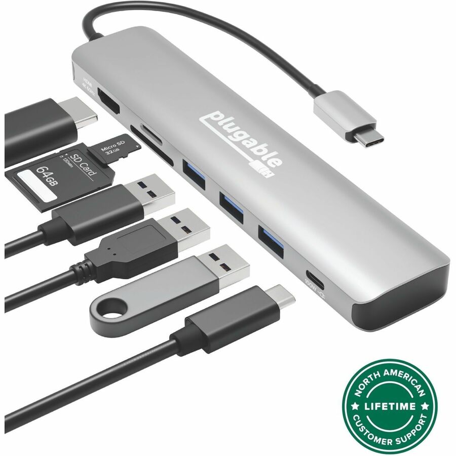 Open Box - Plugable USBC-7IN1 USB-C 7-in-1 Hub