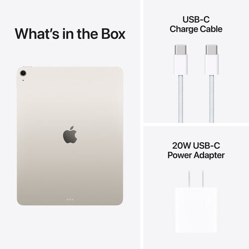 Open Box - Apple iPad Air  w/ Wi Touchscreen Tablet - Starlight (Apple M2 / 8 GB RAM / 512 GB NVMe / MacOS)