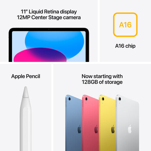 Open Box - Apple iPad w/ Wi 11" Tablet - Silver (Apple A16 Chip / 6 GB RAM / 256 GB eMMC / MacOS)