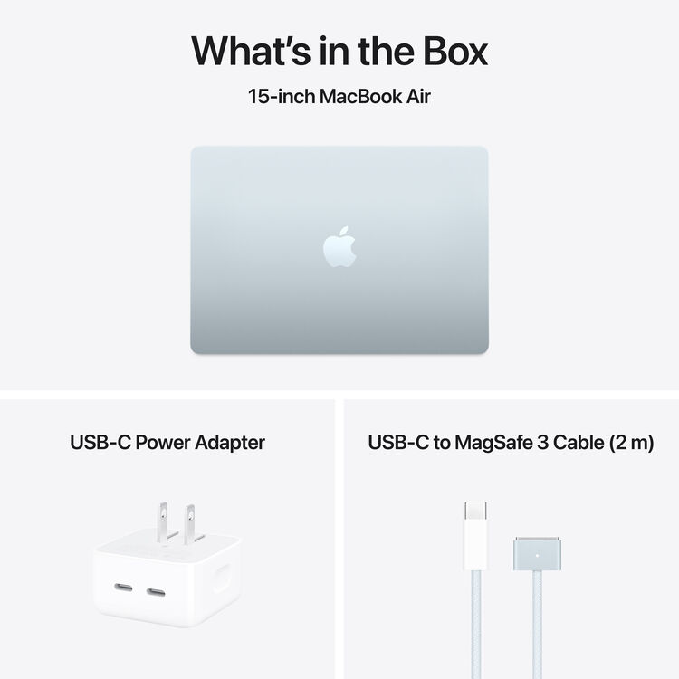 Open Box - Apple MacBook Air w/ Touch ID (2025) 15" Laptop - Sky Blue (Apple M4 / 24 GB RAM / 512 GB SSD / MacOS)