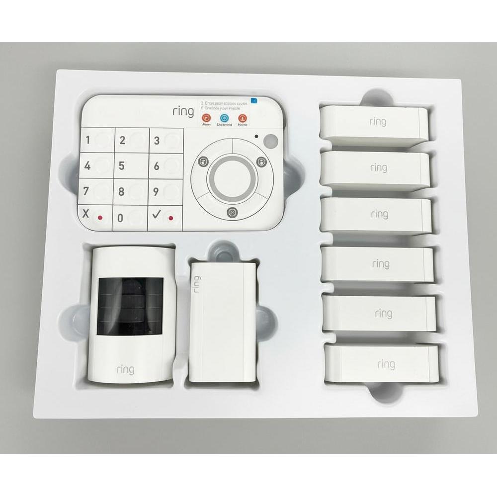 Open Box - Ring 4K11S7-0ENC Alarm 10-Piece Kit - Home Wireless Security System - White