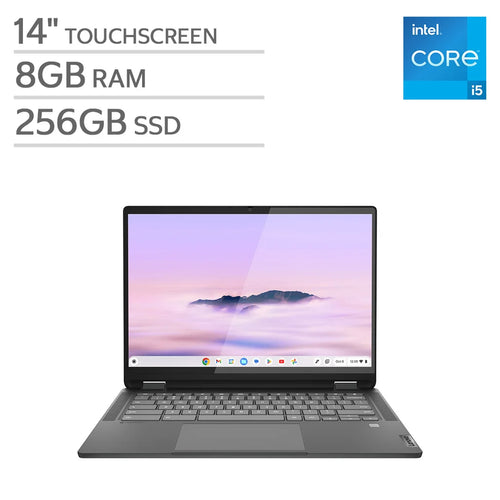 Refurbished (Excellent) - Lenovo Flex 5i Chromebook Plus 83EK001RUX 14" Touchscreen Laptop - Grey (Intel Core i5-1334U / 8 GB RAM / 256 GB SSD / Chrome OS)