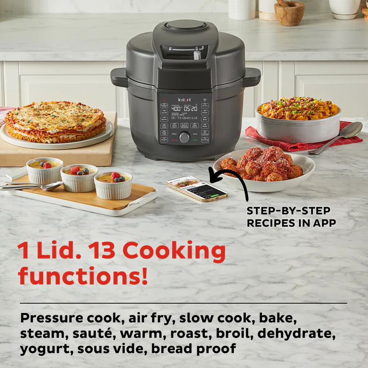 Open Box - Instant Pot® 140-0060-01 Duo™ Crisp™ 6.5QT with Ultimate Lid Smart Multi-Cooker and Air Fryer