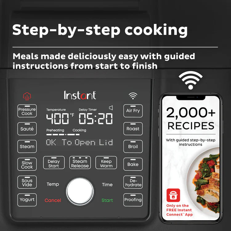 Open Box - Instant Pot® 140-0060-01 Duo™ Crisp™ 6.5QT with Ultimate Lid Smart Multi-Cooker and Air Fryer