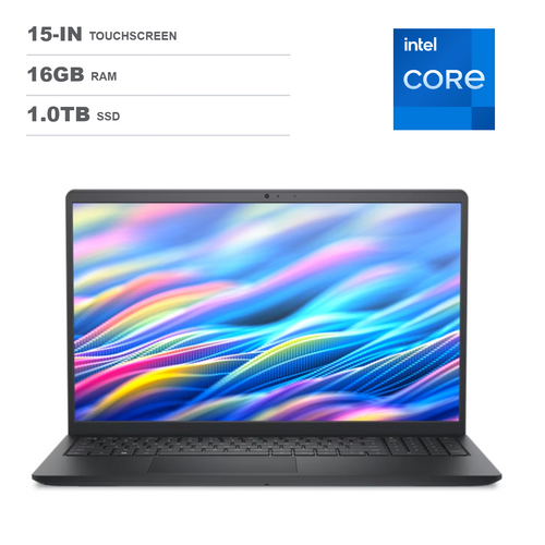 Open Box - Dell Inspiron 15 LDC15250-7982BLK 15.6" Touchscreen Laptop - Carbon Black (Intel Core i7-1355U / 16 GB RAM / 1 TB SSD / Windows 11 Home)