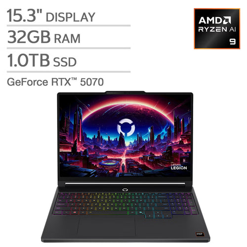 Open Box - Lenovo Legion 5 83Q6003BUS 15.3" Gaming Laptop - Black (AMD Ryzen 9 465 NPU 50 TOPS / 32 GB RAM / 1 TB SSD / Windows 11 Home)
