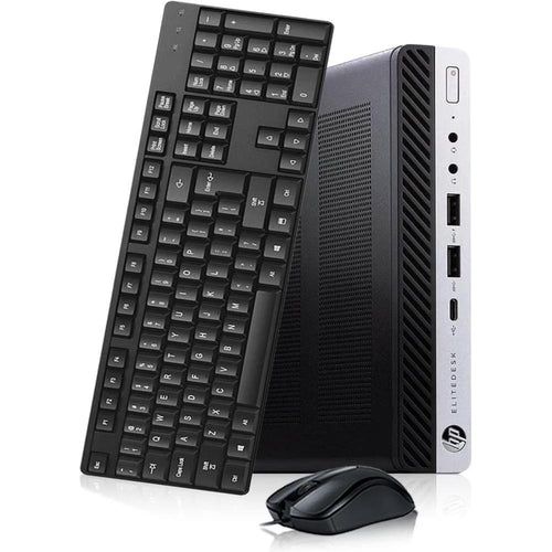Refurbished (Excellent) - HP EliteDesk 800 G4 Desktop Mini w/  Keyboard and Mouse (Intel i5-8500 / 16 GB RAM / 256 GB SSD / Windows 11 Pro)