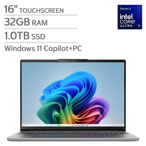 Open Box - Lenovo IdeaPad Pro 5i 83SK000GUS 16" Touchscreen Laptop - Grey (Intel® Core™ Ultra 9 386H Series 3 / 32 GB RAM / 1 TB SSD / GeForce RTX™ 5050 / Windows 11 Home)