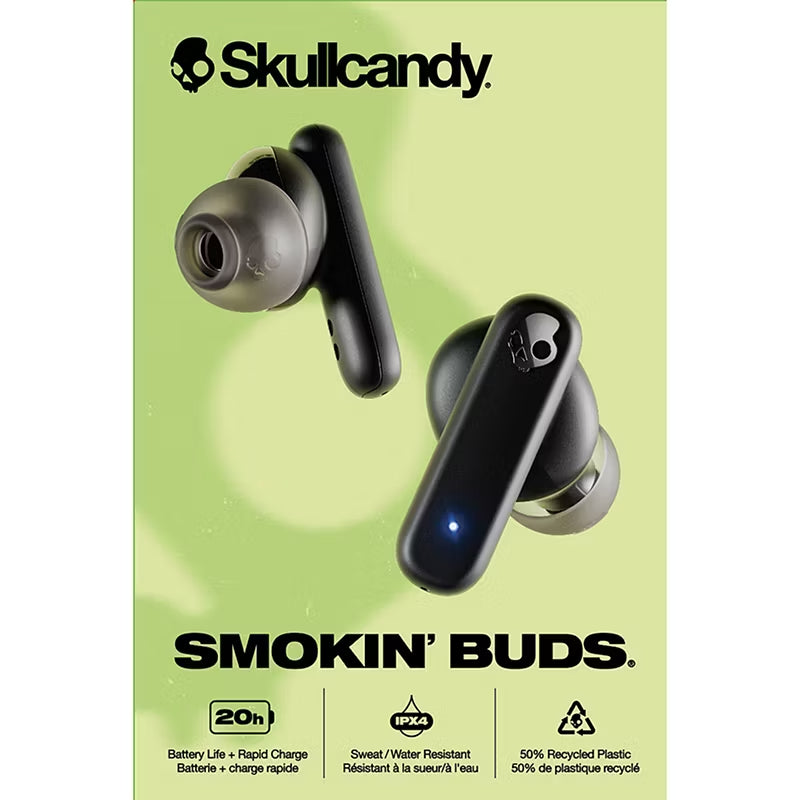 Open Box - Skullcandy S2TAW-R740 Smokin' Buds Bluetooth Earbuds with Microphone - True Black