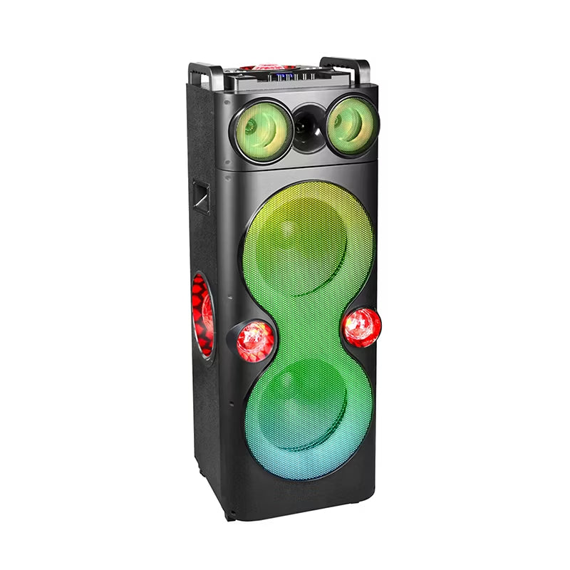 Open Box - QFX PBX-1260 Dual 12" Party Speaker With Rechargeable Battery and LED Lights