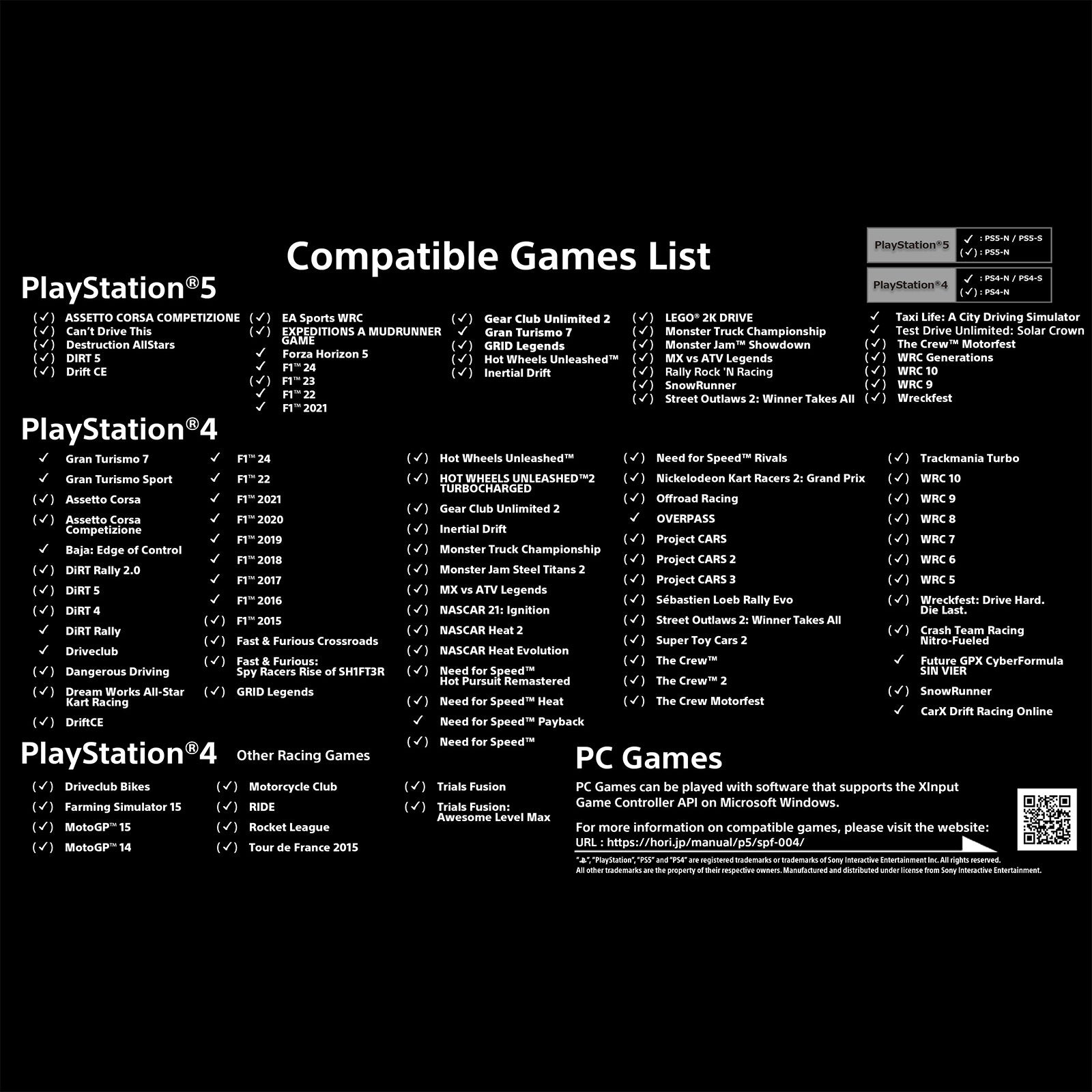 Open Box - HORI SPF-004U Racing Wheel APEX for PlayStation®5, PlayStation®4, Windows 11/10