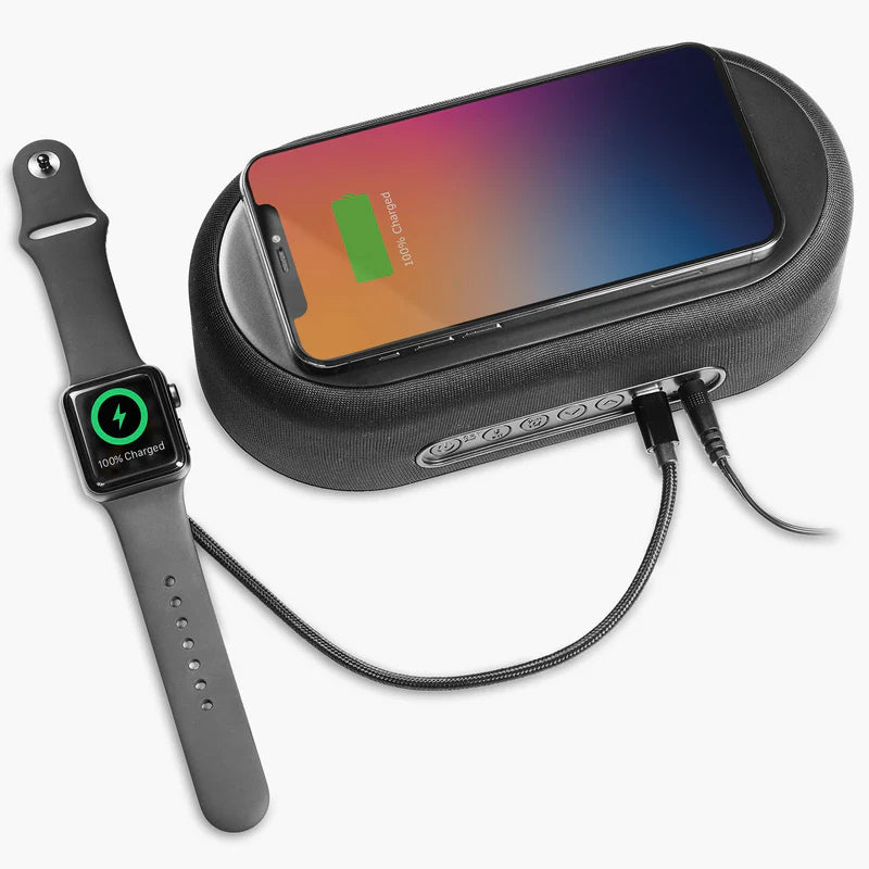 Open Box - iHome iBTW112 iHome Bluetooth Alarm Clock with Wireless Charger and USB Charging Station