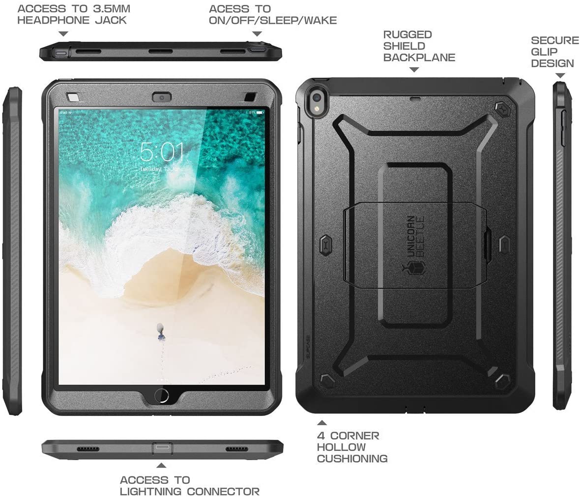 Supcase Apple iPad 10.5 Inch Unicorn Beetle Pro Full-Body Protective Case - New